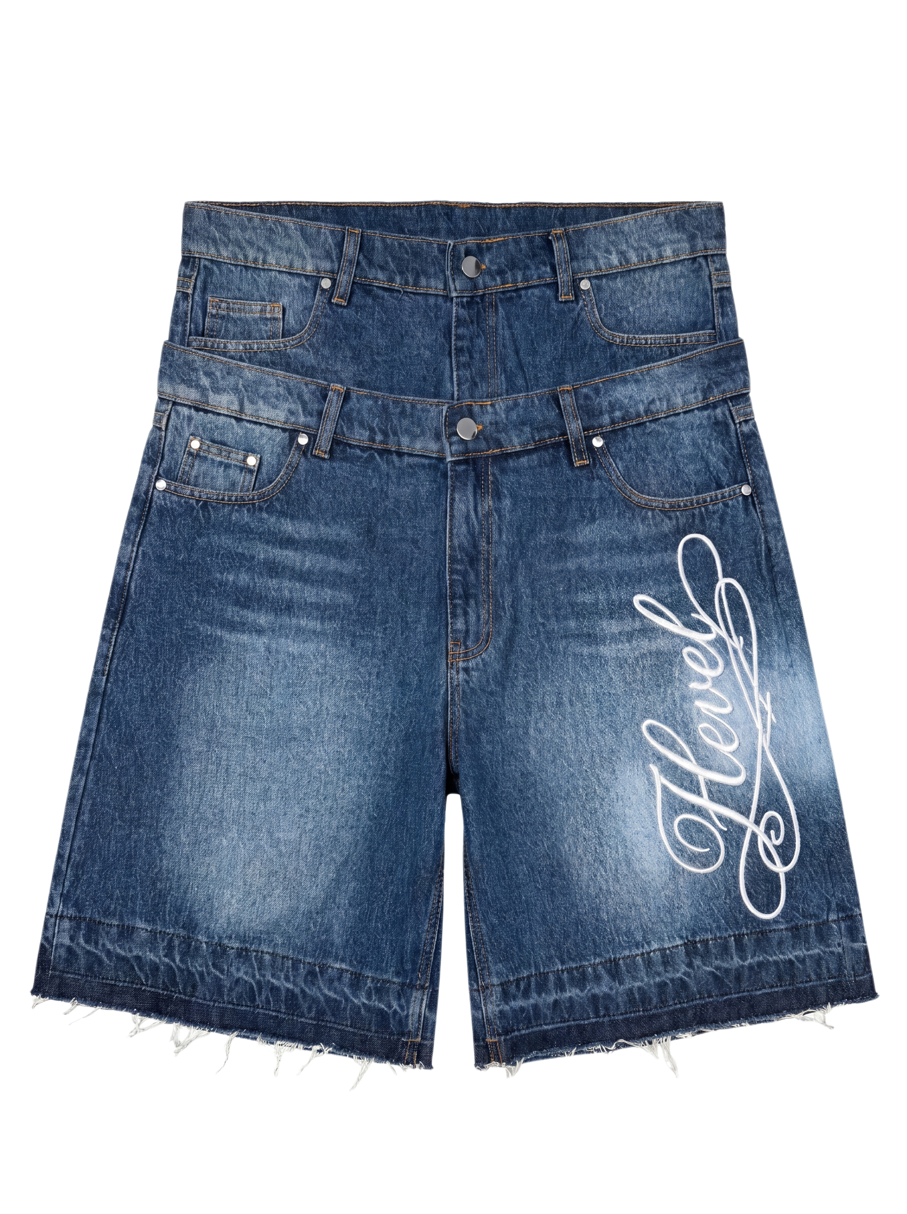 Double Waist Denim Jorts