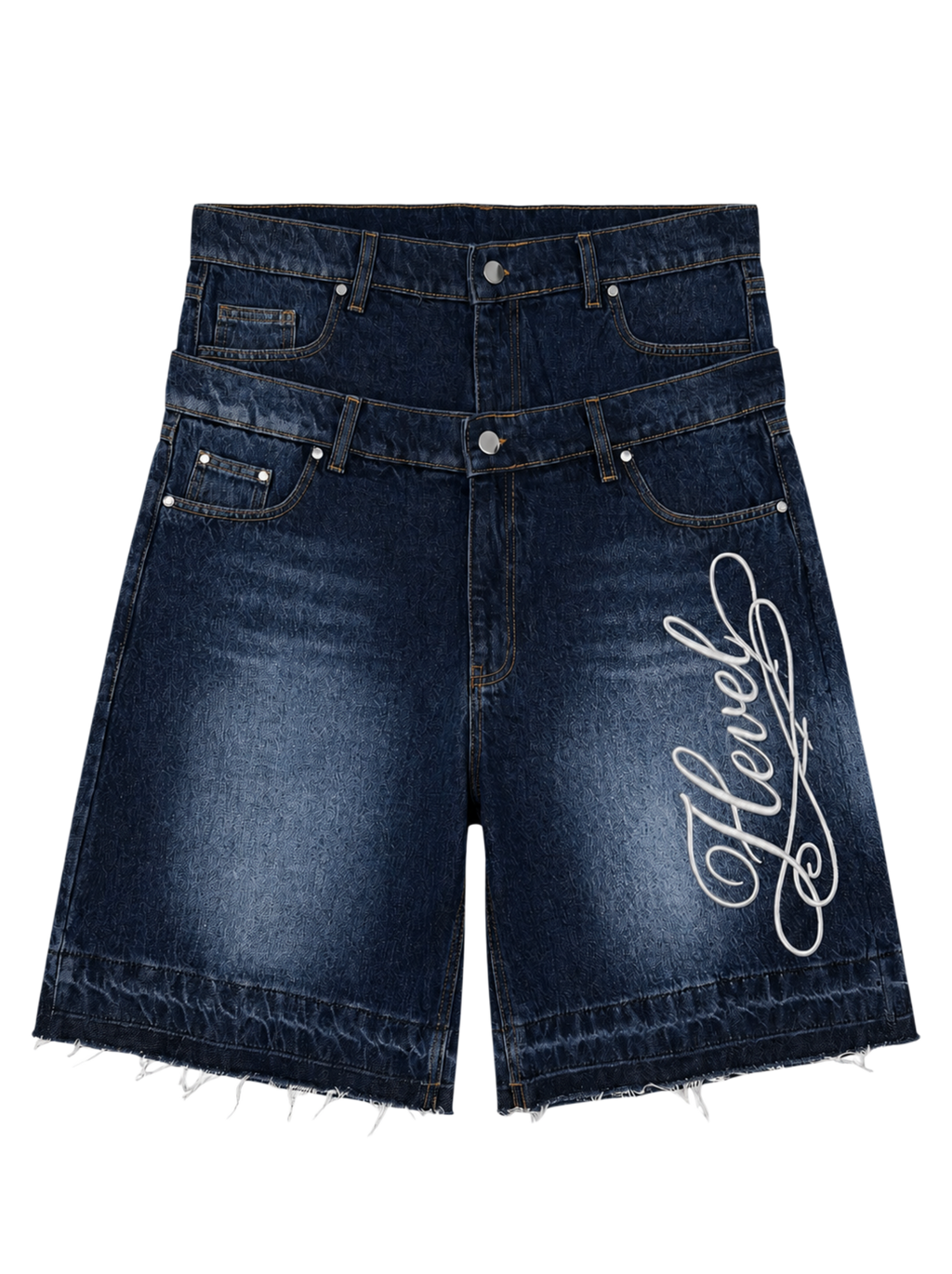 Double Waist Denim Jorts