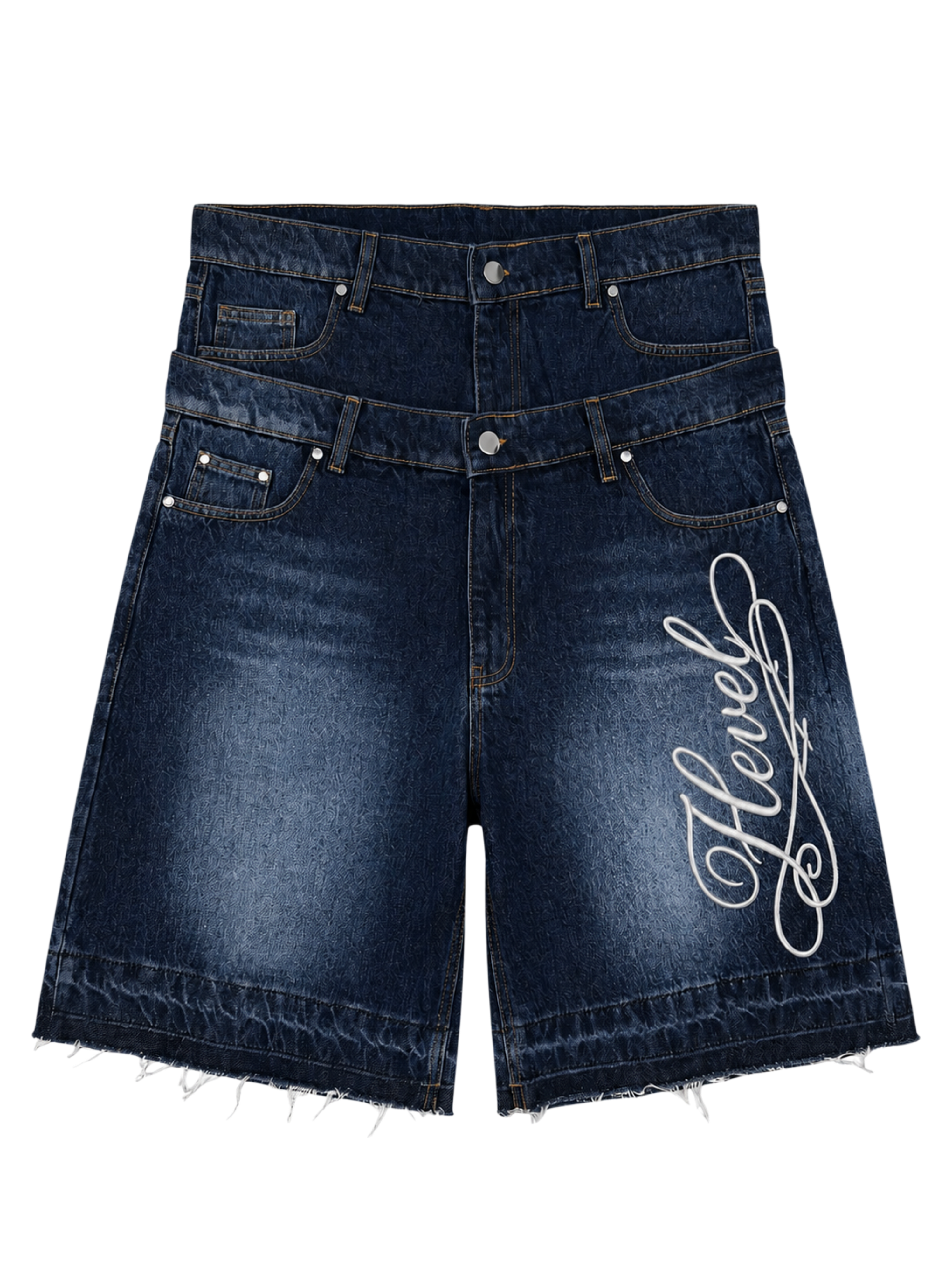Double Waist Denim Jorts